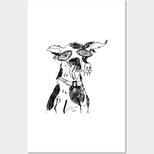 Ugly Hypnotized Dog (white) Posters and Art